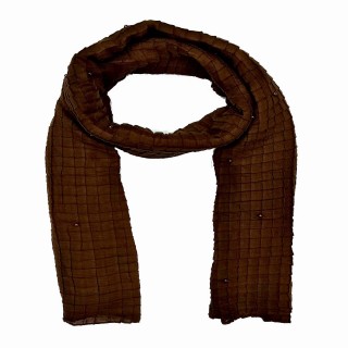 Designer Crush Diamond Studded Stole - Brown									